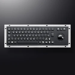 Waterproof IP65 Vandal Proof Panel Mount USB Wired Stainless Steel Industrial Metal Keyboard With Trackball Mouse