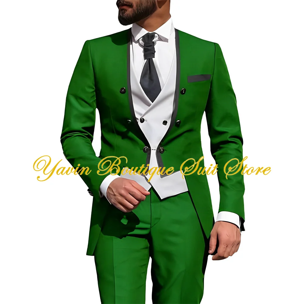 

Wedding Suit for Men 3-piece Dinner Party Tailcoat Slim Fit Groom Tuxedo Wedding Blazer Classic Men Suits