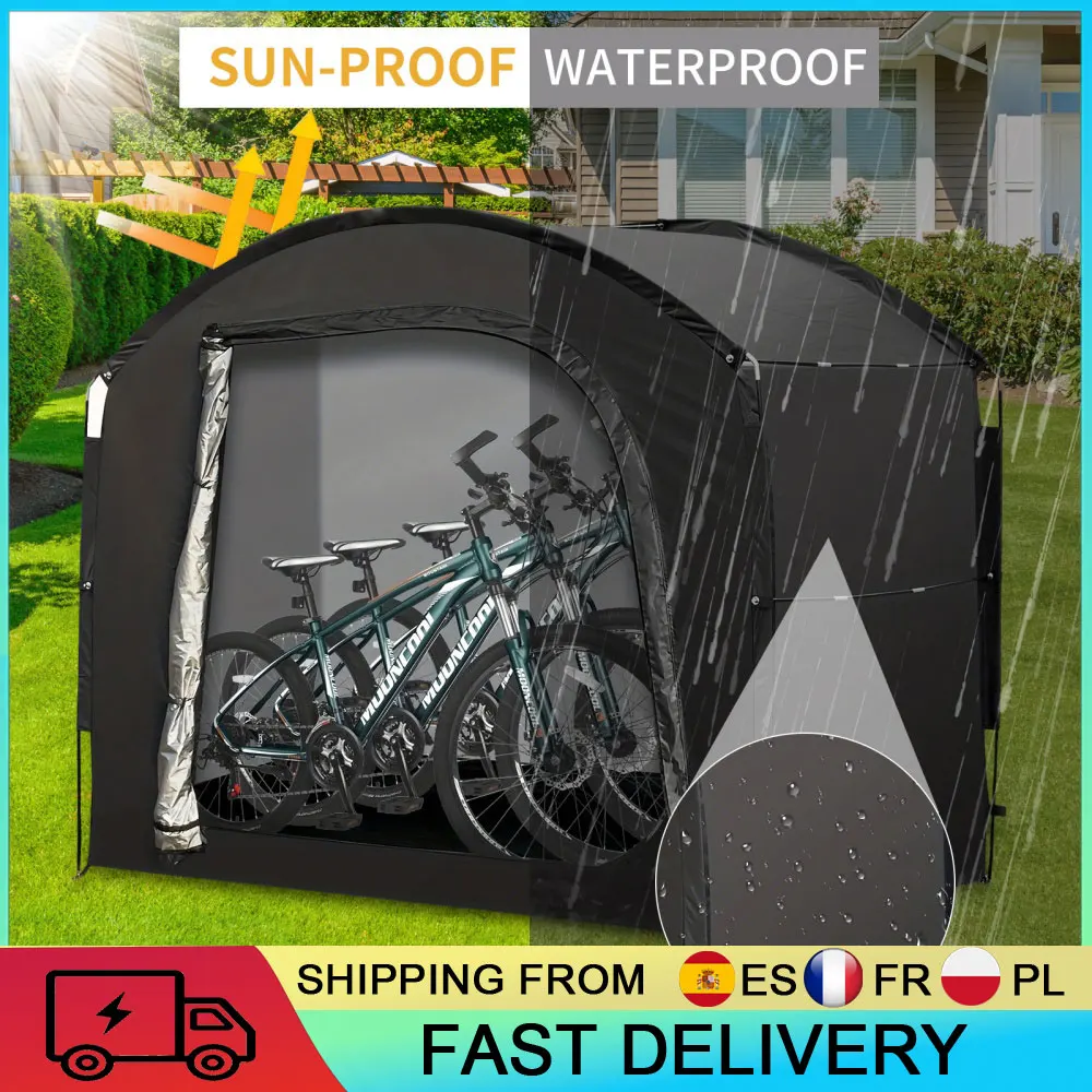 Abri de rangement pour vélos résistant aux UV, imperméable, pliable, pour équipement extérieur, abri de jardin, auvent de rangement pour équipement extérieur