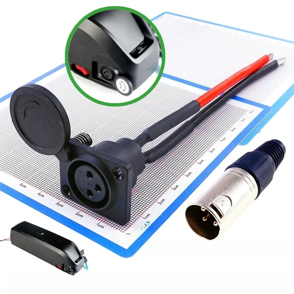 AliExpress RTLECS 3Pin XLR Lithium Battery Charger Port Inline Plug Adapter Connector Jack Socket For E-Wheelchair Electric Scooters Parts E-Bike