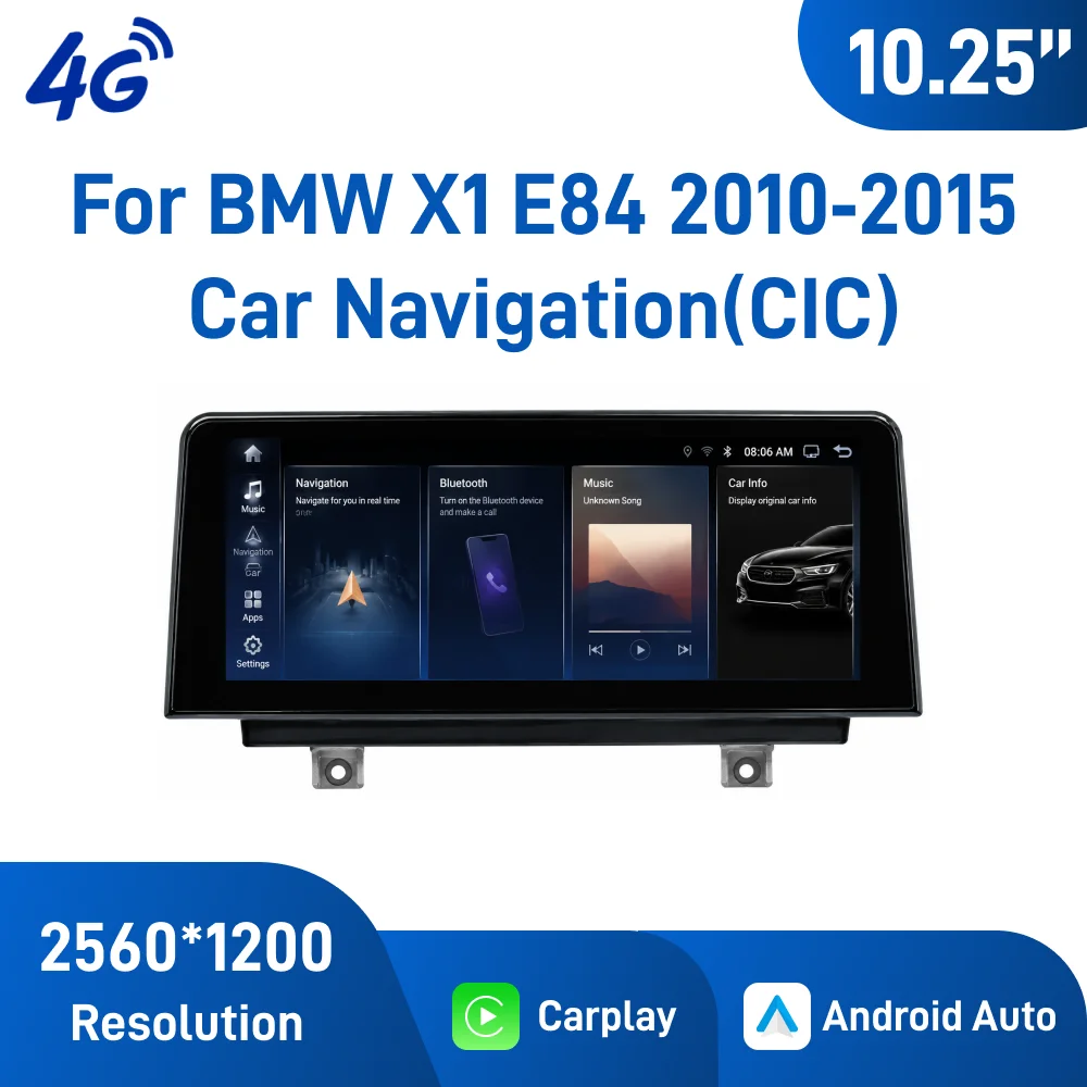 10.25 Inch Android CarPlay Head Unit for BMW X1 E84 2010-2015 CIC System GPS Bluetooth WiFi Android Auto Navigation