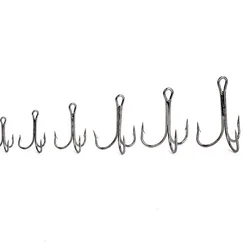 10pcs 3x Strong Super Sharp Round Treble Fishing Hook Antirust High Carbon Steel 1-16# Sea Treble Hooks Fishing Tackle