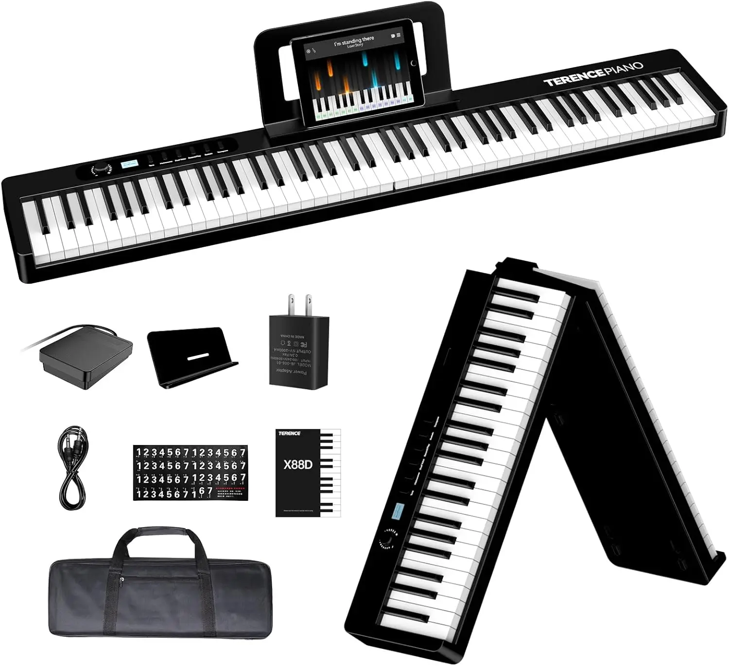 FAST SHIPPING 88 key folding electronic piano 128 timbres Bluetooth portable and easy to store dual sound