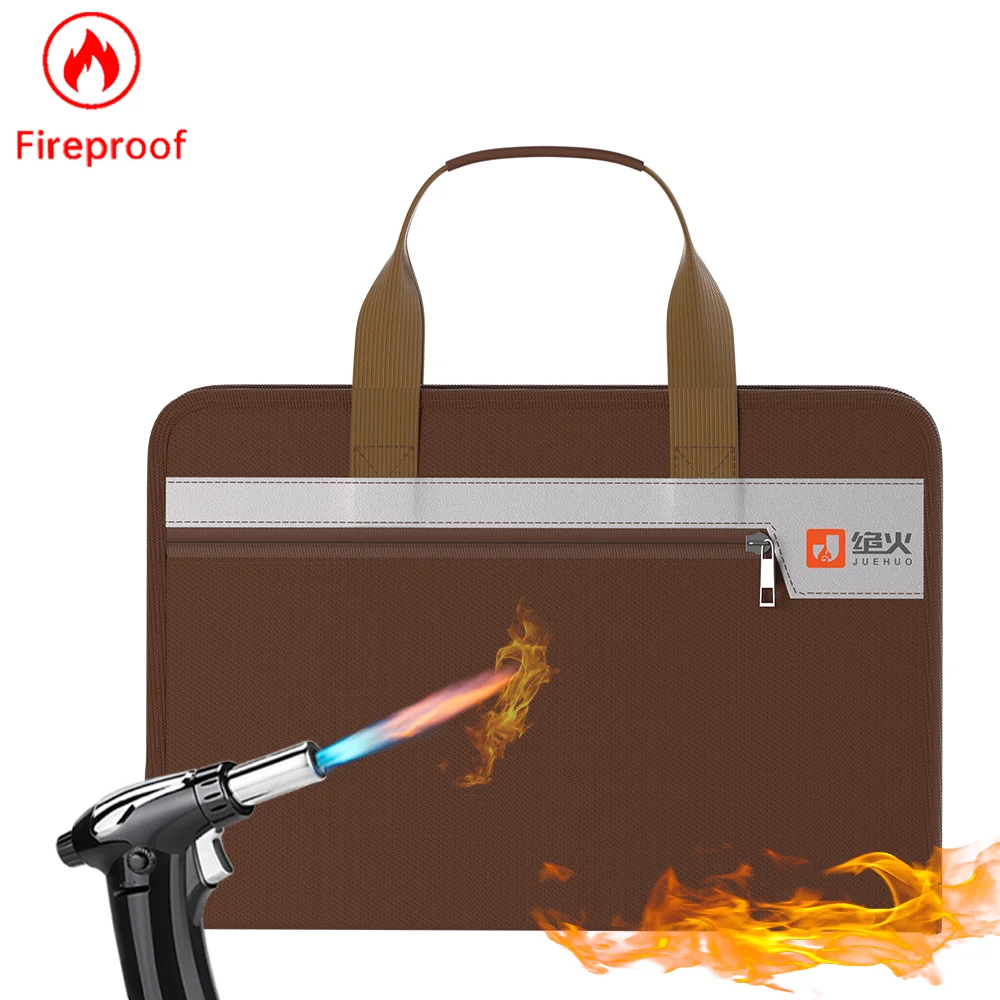 Lockable fireproof document storage bag, fireproof safety storage bag for important documents, handheld storage bag