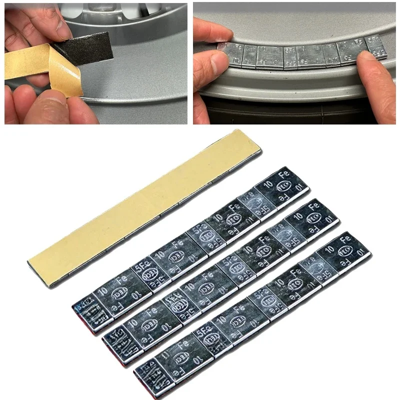 32/80/200Pcs Wheel Balance Weight Car Tire Adhesive Iron Wheel Tyre Balancer Block Weight for Cars Truck Motorbike Tire Fitting