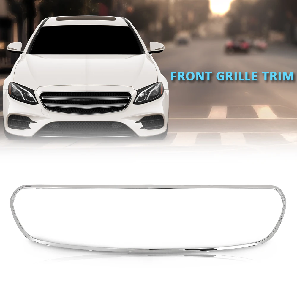 

Front Grille Center Molding Trim Fit for 2017-2020 Mercedes Benz E350 Mb1202106 2138850200 Silver Strong Durable Sturdy