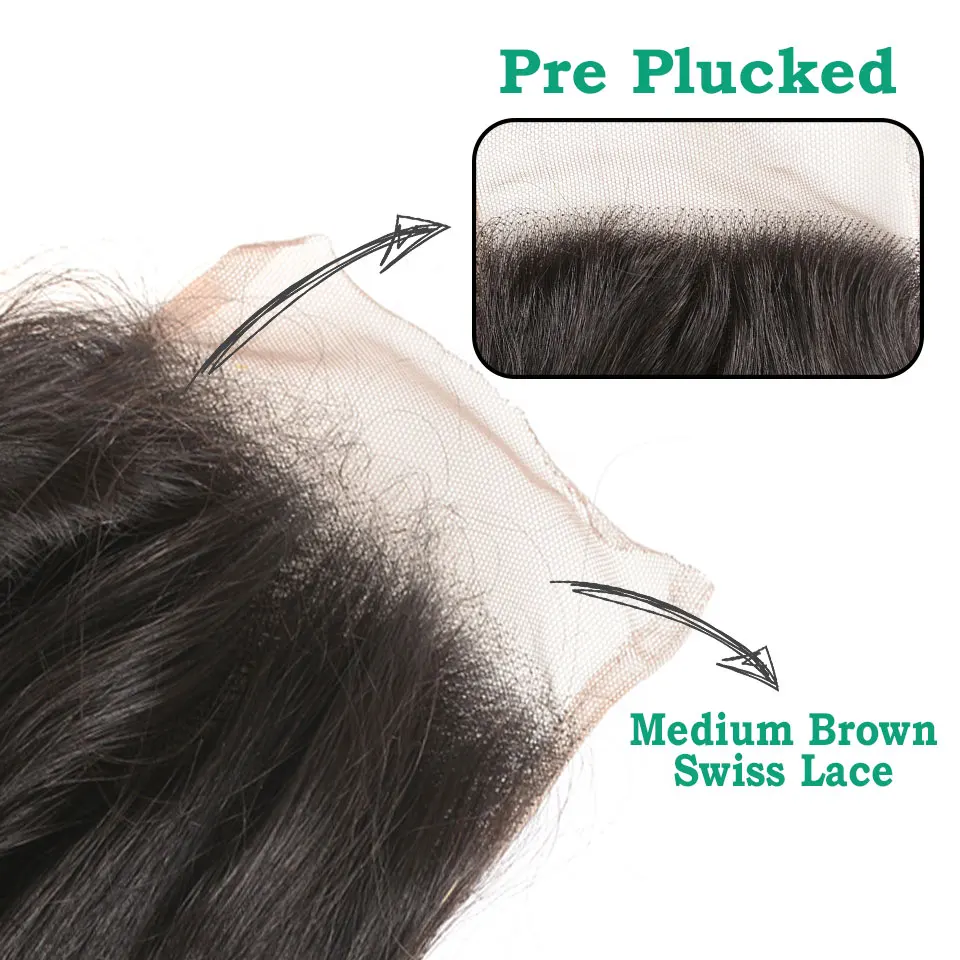 13x4 Lace Frontal Telephone Curl Human Hair Pre Plucked With Baby Hair Human Hair Frontal Closure 4x4 Transparent Lace Closure
