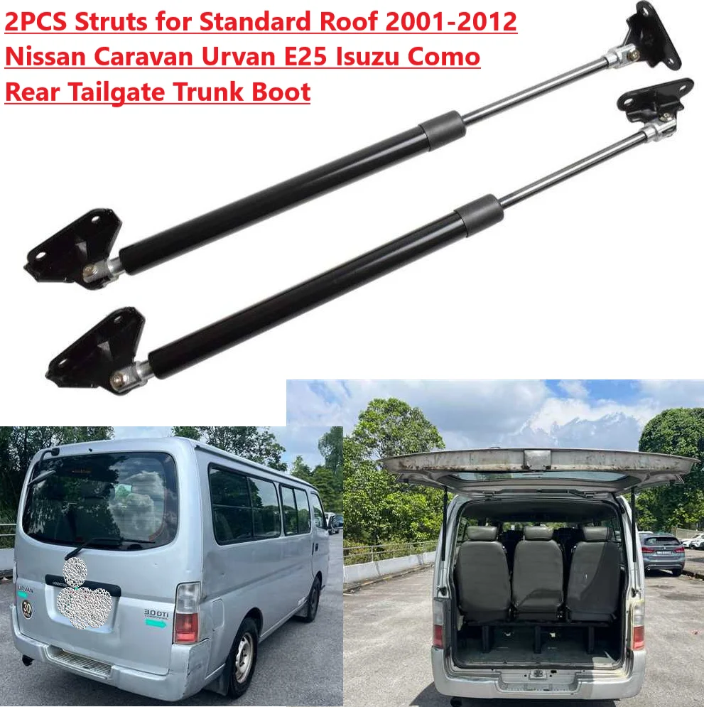 2 puntales para techo estándar 2001-2012 Nissan Caravan Urvan E25 Isuzu Como E25 maletero trasero resortes de resorte de Gas soporte de elevación