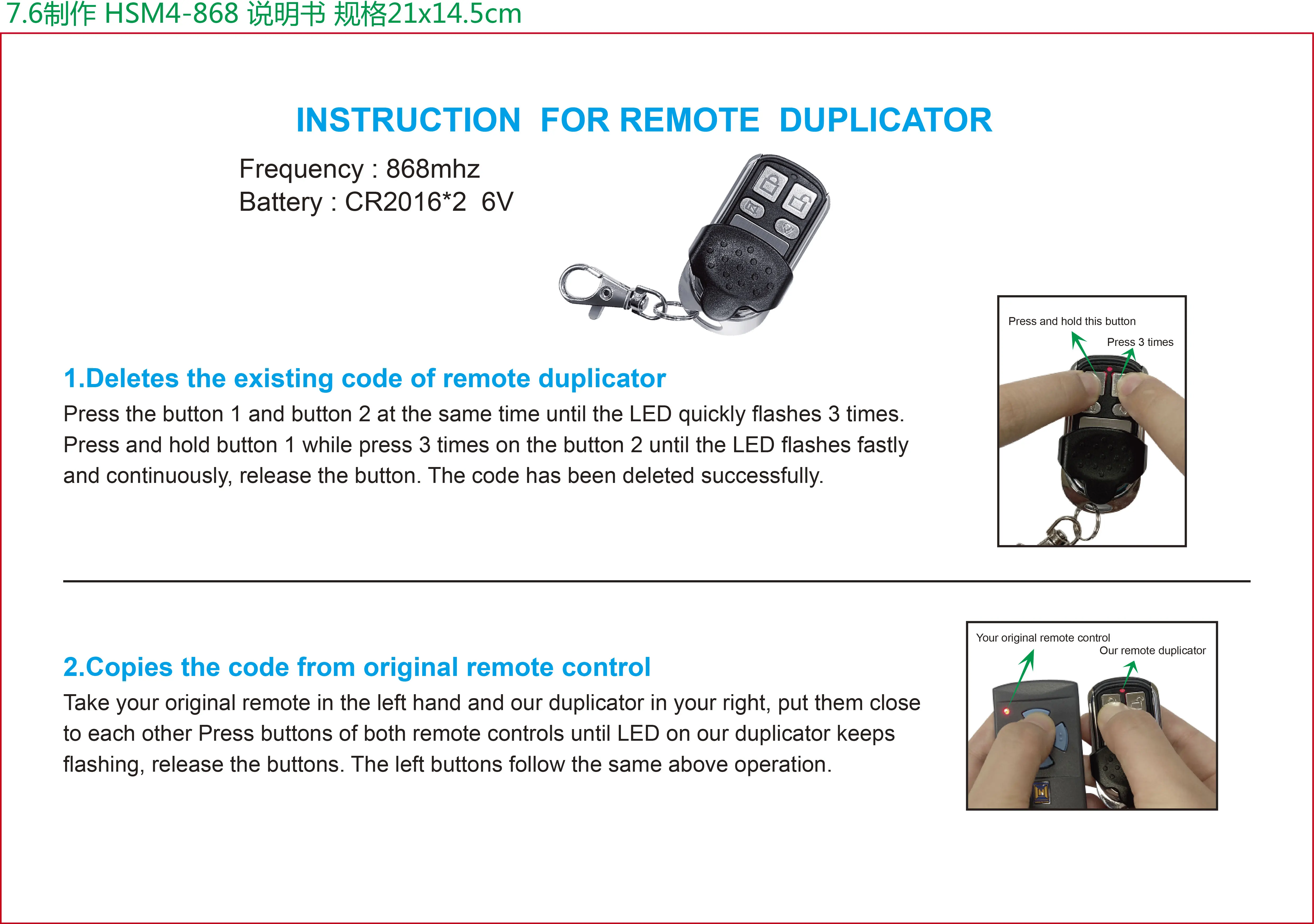 Garage Door Remote Control Universal Garage Controls Hormann Marantec Berner 868mhz HSM4 With Free Shipping