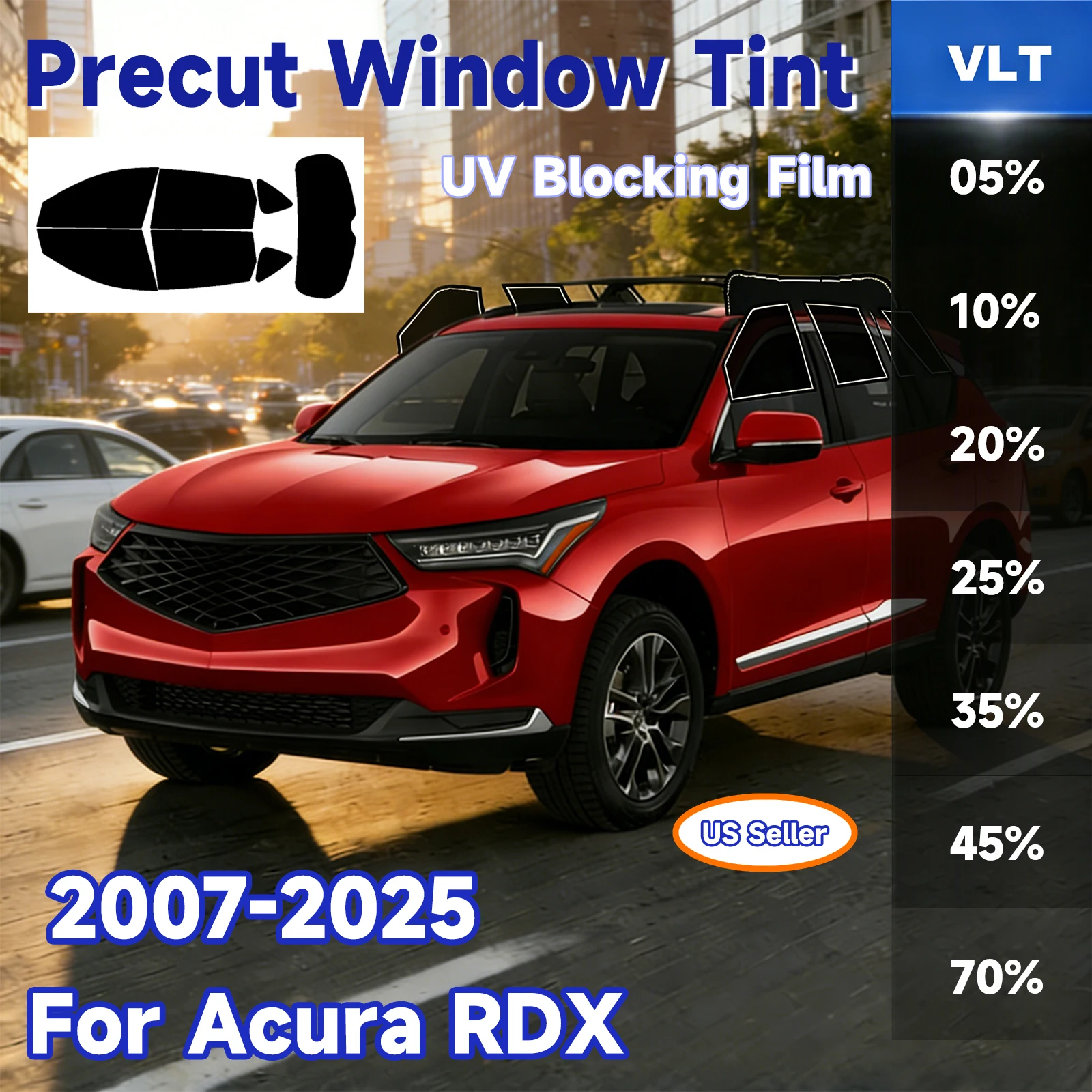 

Пленки для тонировки окон, предварительно вырезанные для Acura RDX 2007-2025, автомобильные аксессуары, защита от солнца и жары, двухслойные, противоударные, блокирующие УФ-излучение, защита конфиденциальности