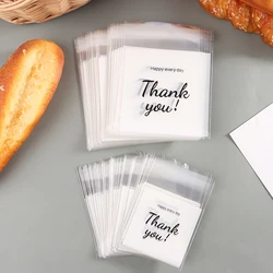 100Pcs Plastic Bag Thank you Cookie Bag Self-Adhesive Candy Bag For Wedding Birthday Party Gift Bag Biscuit Baking Packaging Bag