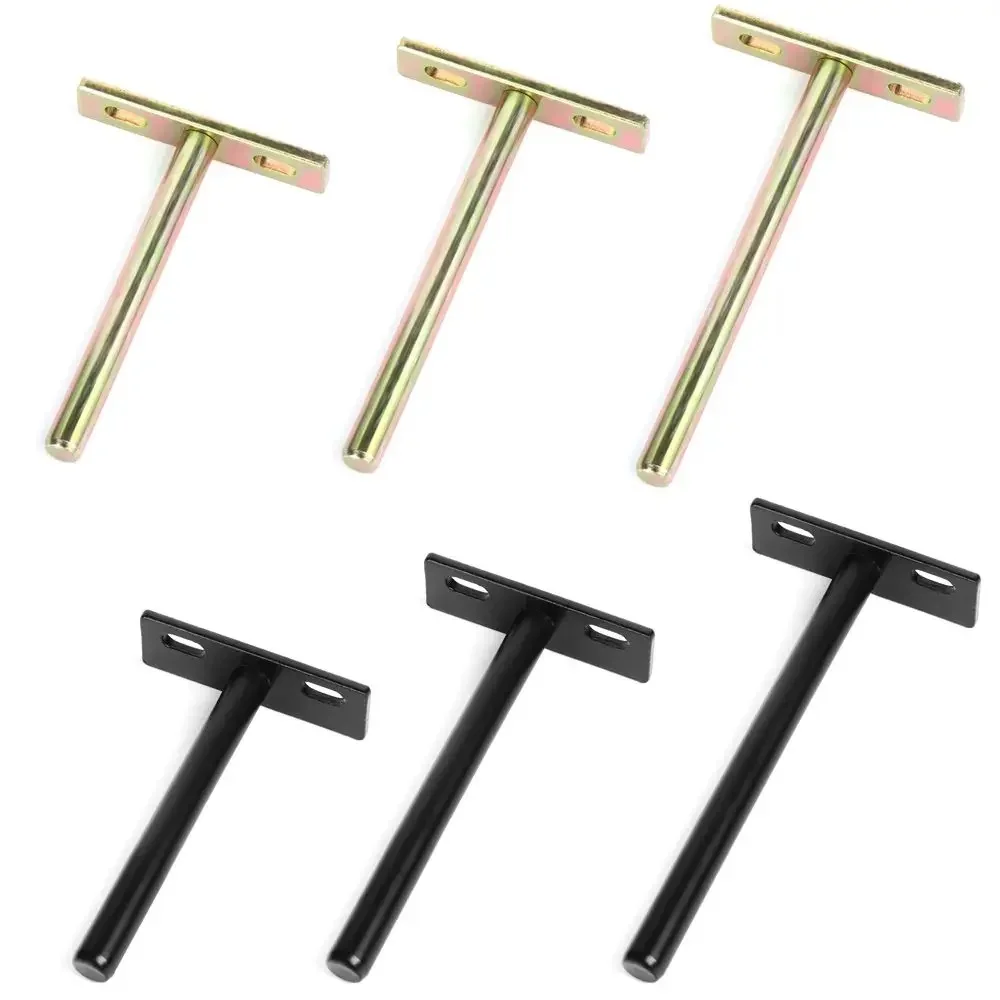 T Shape Metal Shelf Brackets Concealed Brackets Floating Hidden Wall Shelf Supports Screw Mounting Plate High Quality