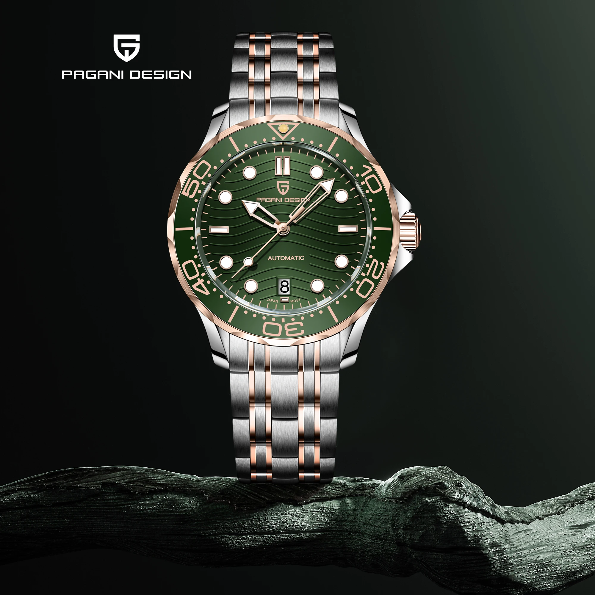 PAGANI DESIGN New Men's Diving Watches Green Luxury Automatic Watch For Men MIYOTA 8215 Mechanical WristWatch Men Local Shipping