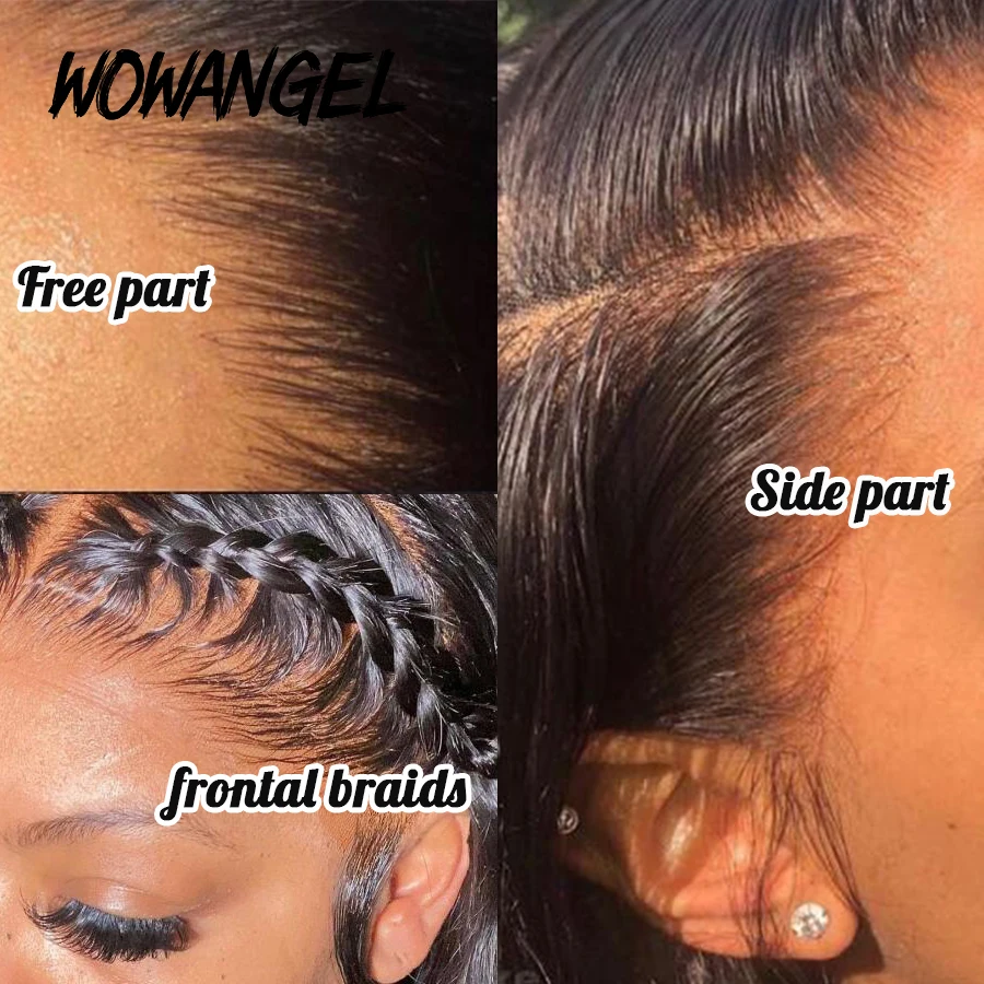 Wow Angel HD Lace Frontal 13x6 Invisible HD Lace Full Frontal Only Pre Plucked Natural Hairline Straight 100% Human Hair