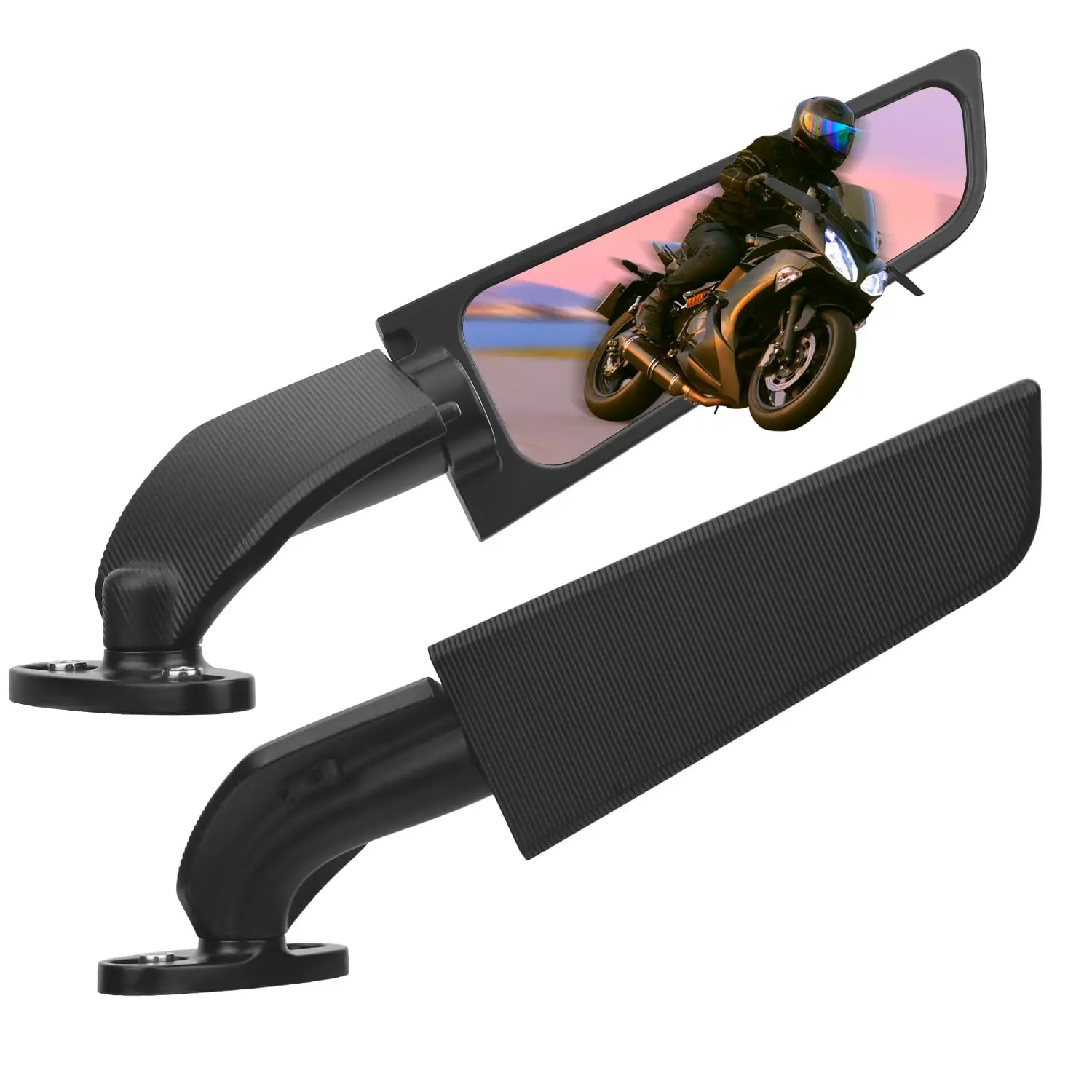 Racing Motorcycle Mirror, Wing Rearview Mirror, Motorcycle Side Mirror, Compatible with Kawasaki Ninja Yamaha Suzuki Honda