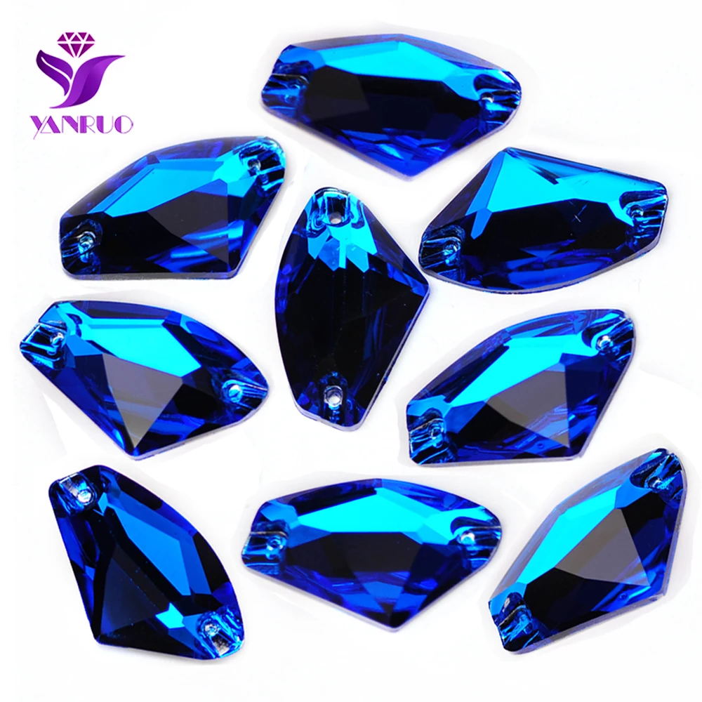 YANRUO 3256 Galactic Capri Blue High Quality Sew On Stones Flatback Rhinestones Jewelry DIy Rhinestones For needlework Clothes