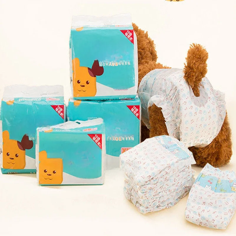 Couches étanches super absorbantes pour animaux de compagnie, pantalons physiologiques, couches pour chiens, chiots, chiots, femelles, chiots et poulets, 10 pièces par paquet