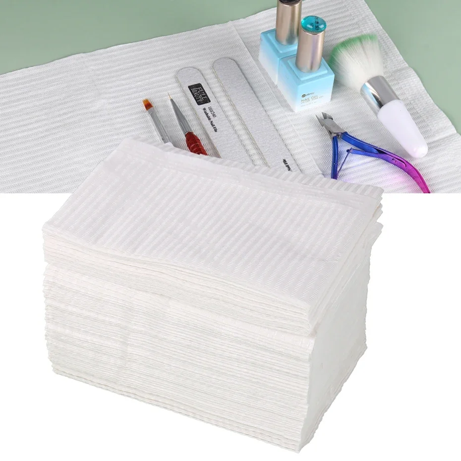 50 sztuk wodoodporna jednorazowa mata na stół do paznokci składana podkładka ochronna narzędzie praktyka czyszczenie papier do rąk akcesoria do Manicure JIS123 — zdjęcie 2