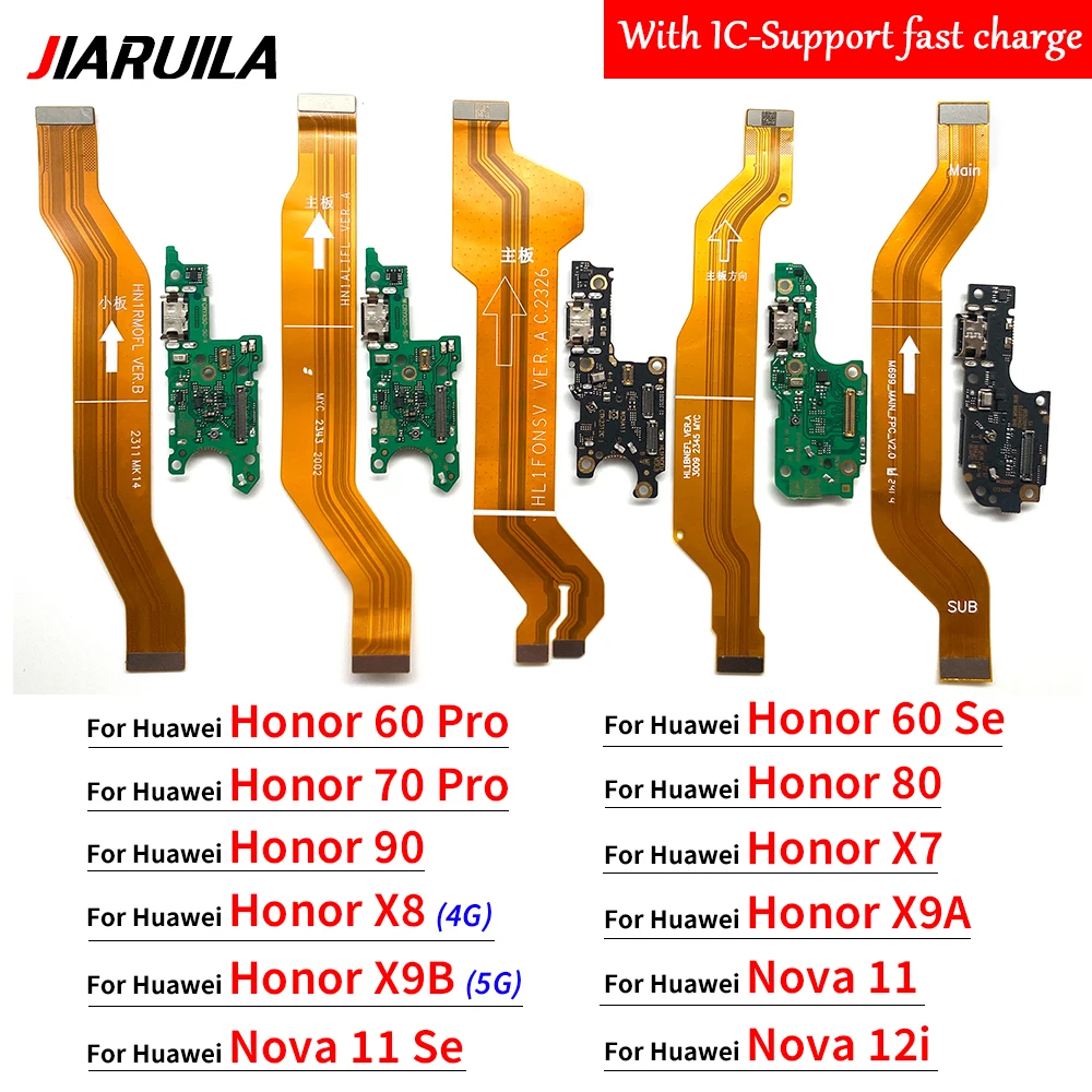 5 PCSMain Board Motherboard Connector Flex Cable For Huawei Honor 60 Pro 60 Se 70 Pro 80 90 X7 X8 4G X9A  USB Port Charger Dock