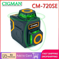 Cigman Cm-720Se 2X360 °   8 Lines Laser Level Green Cross Line Ip54 Drip & Dust Proof with Type-C Rechargeable Magnet