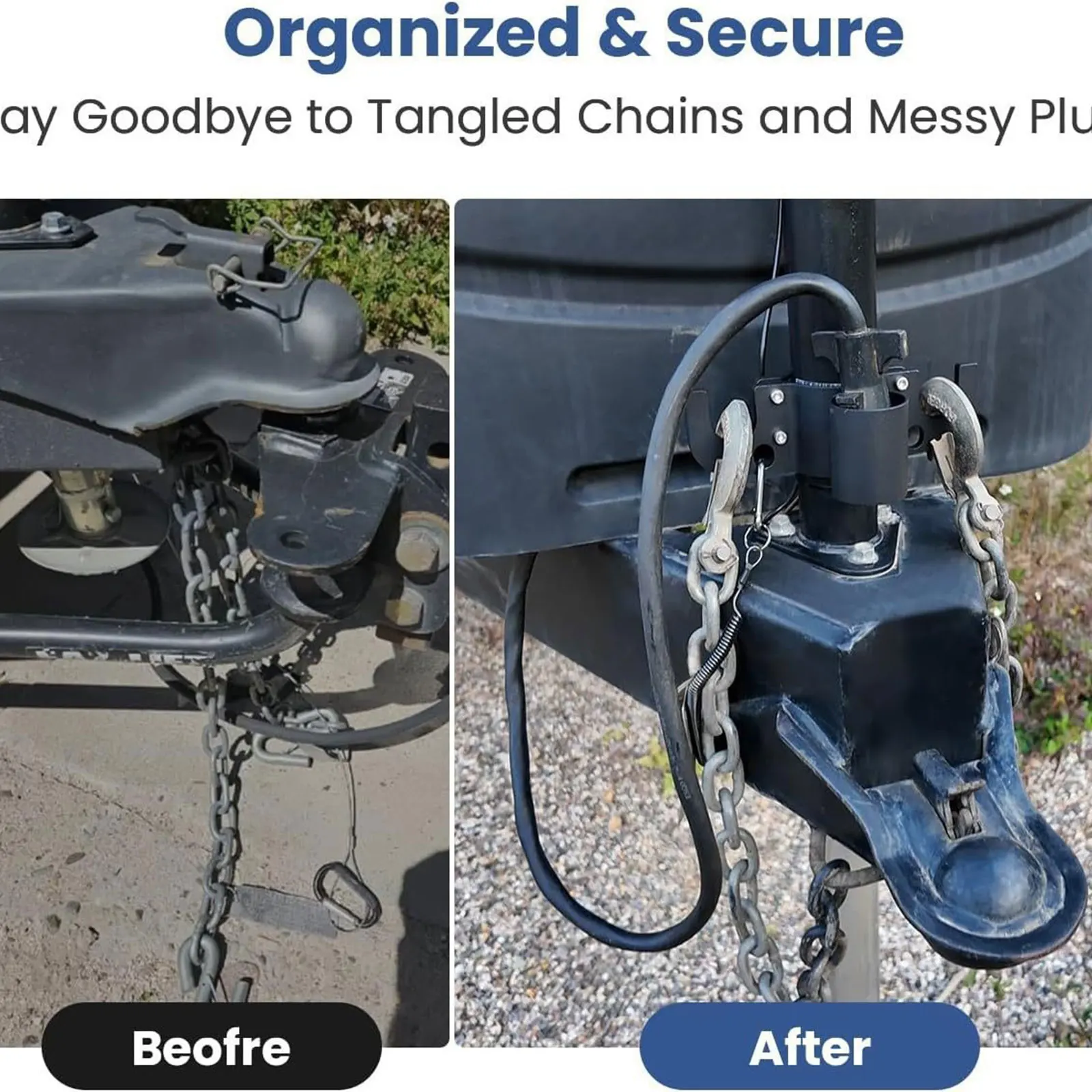Trailer Towing Chain Organizer Premium Chain Management Practical Heavy Duty