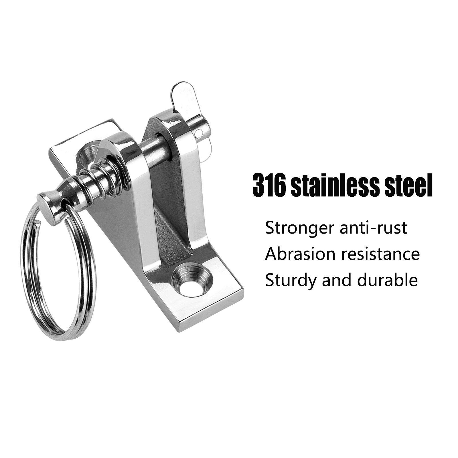 Bimini Top Deck Hinge with Quick Release pin, 316 Stainless Steel,90° Deck Hinge, Installation Screws(4 Packs)