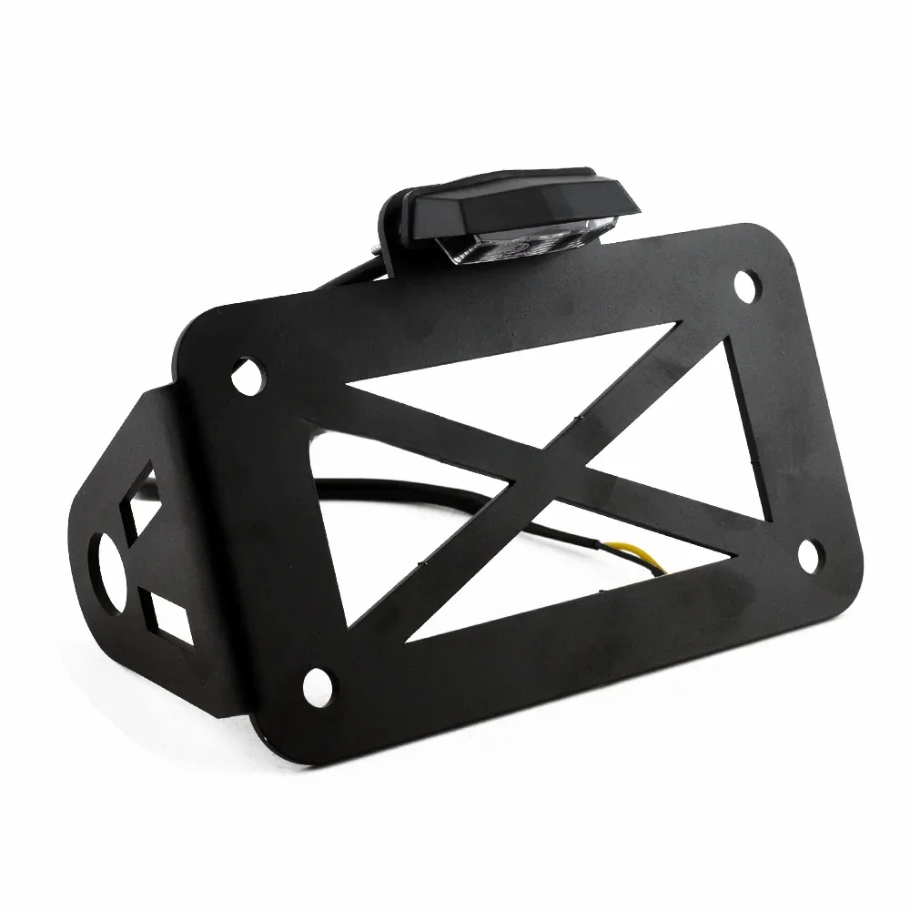 Support de plaque de planificateur d'immatriculation de moto à montage latéral universel, support rapide avec feu arrière LED pour Bobber, Honda, 73Inboulon Suzuki