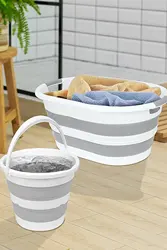 Folding Silicone Bucket Portable Retractable Plastic Basin Storage Laundry Household Car Wash Fishing Bath Dirty Clothes Basket