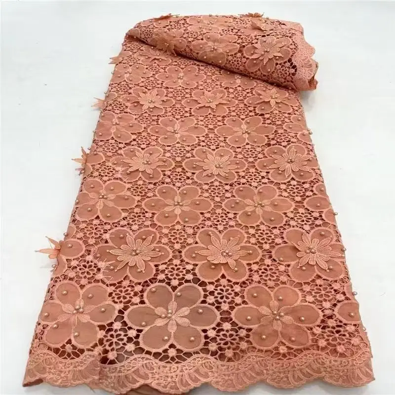 

Water Soluble Embroidery, African 3d Flower with Diamond Water Soluble Lace Skirt Fabric Stones Cord Lace