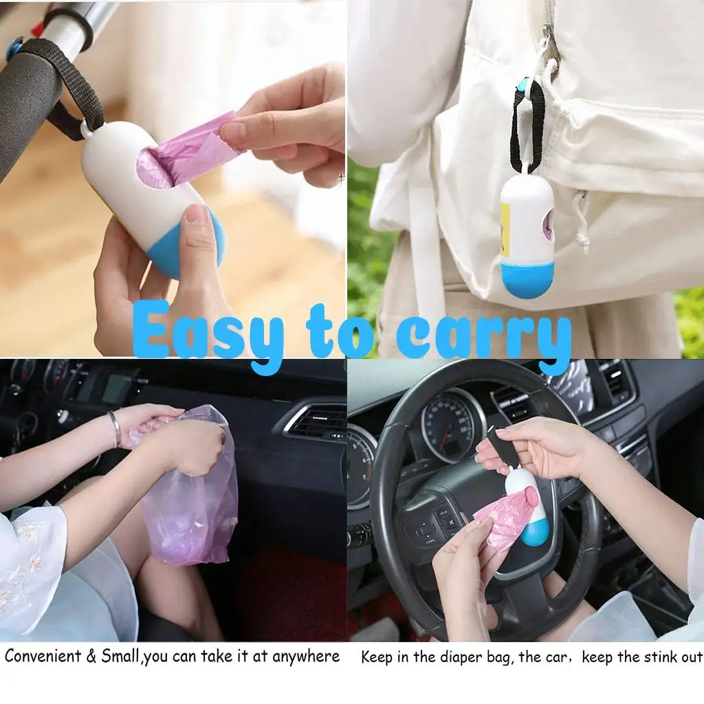 10 Roll/Set Baby Disposable Leak-proof Diaper Nappy Bag Refill Rolls Eco-Friendly Waste Storage Bag Pet Fecal Collection Bag
