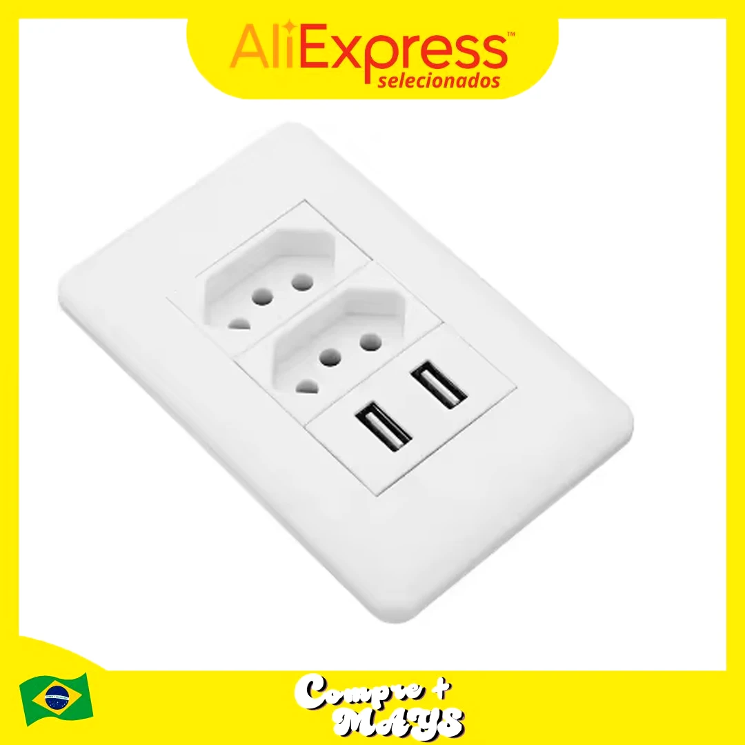 Universal Wall Socket with USB Inputs Charger Electronic Devices Smartphones Tablets Compact and Functional