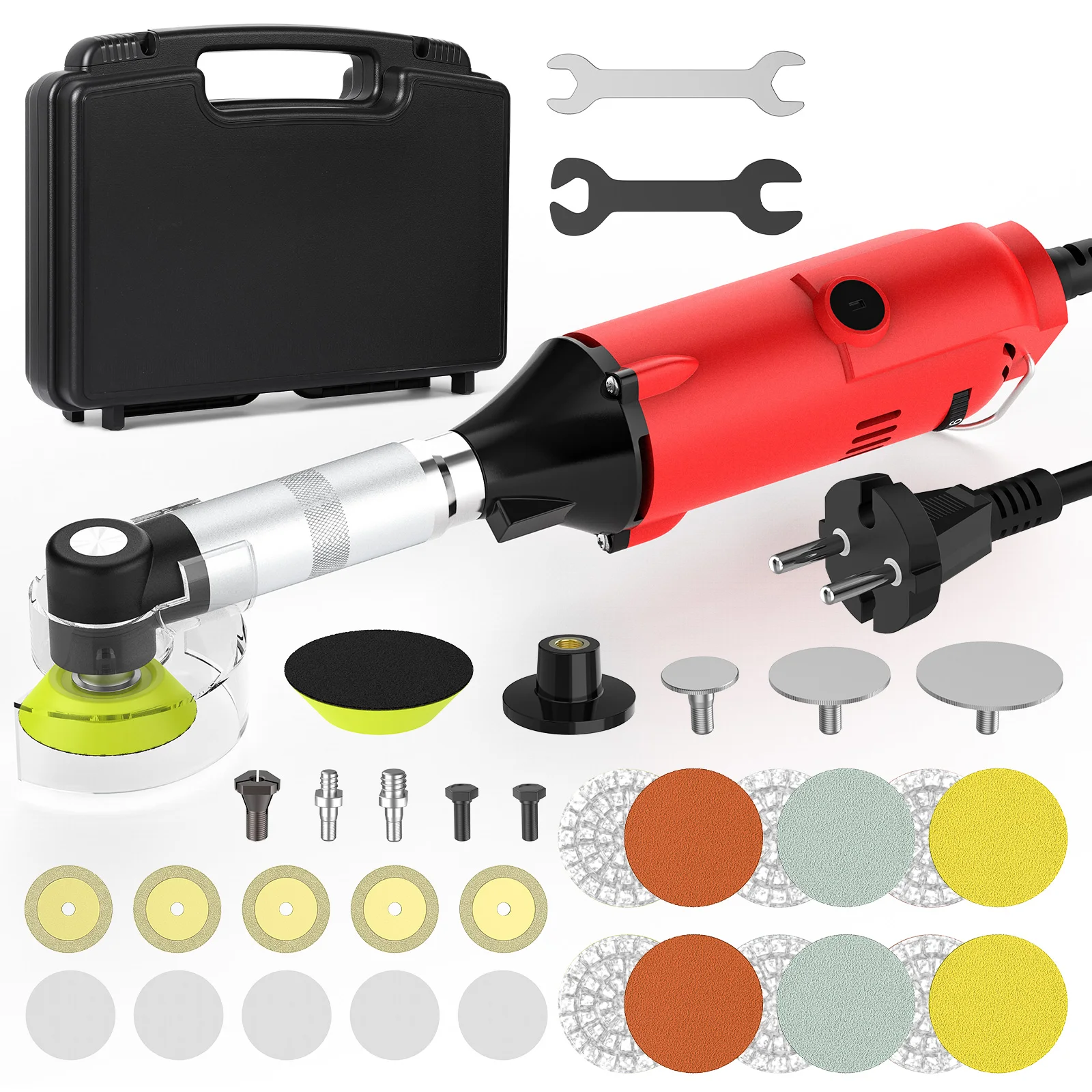 Kit de meuleuse d'angle électrique, meuleuse d'angle à 15000 tr/min pour le ponçage, le polissage, le gravage et l'ébavurage, 6 vitesses réglables, 350W
