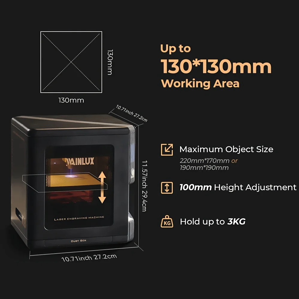 WAINLUX K8 5W/10W Mini Laser Engraver Machine,12000mm/min Laser Cutting And Engraving Machines For Wood And Metal