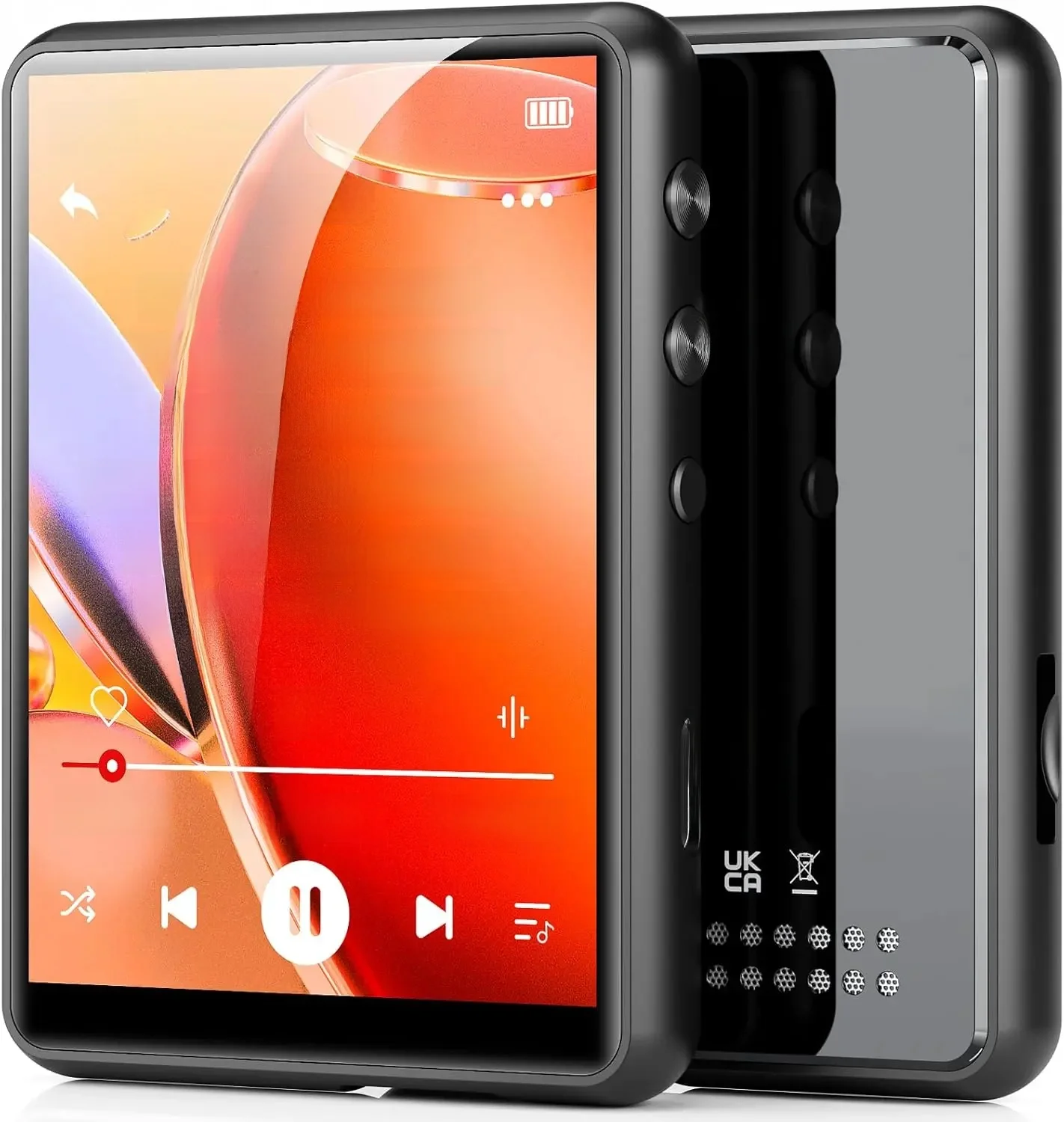 Lecteur MP3 MECHEN 64 Go Bluetooth 5.3 avec écran tactile complet 2,4" Prise en charge jusqu'à 128 Go. (Noir)