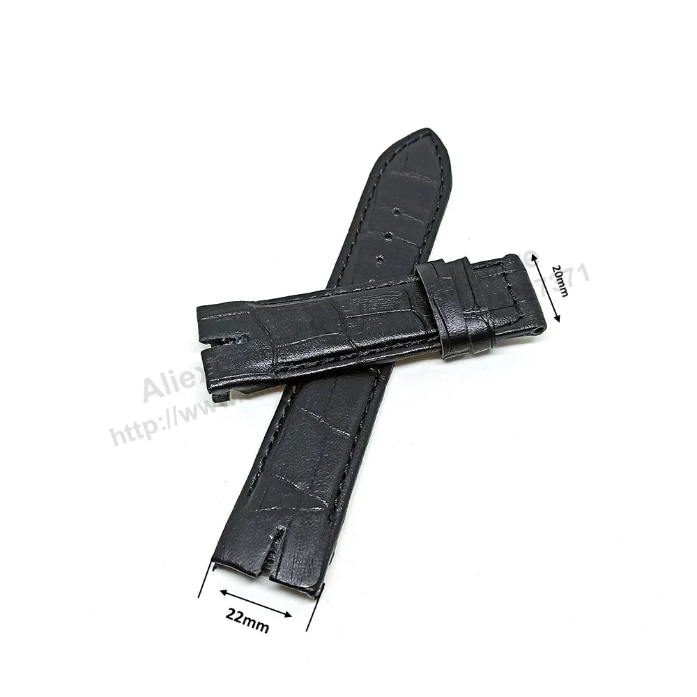 

22mm Black Genuine Leather Replacement Watch Strap Band - Fits/For Cerruti 1881 Veliero CRA089A212G , CRA150SBR02BK