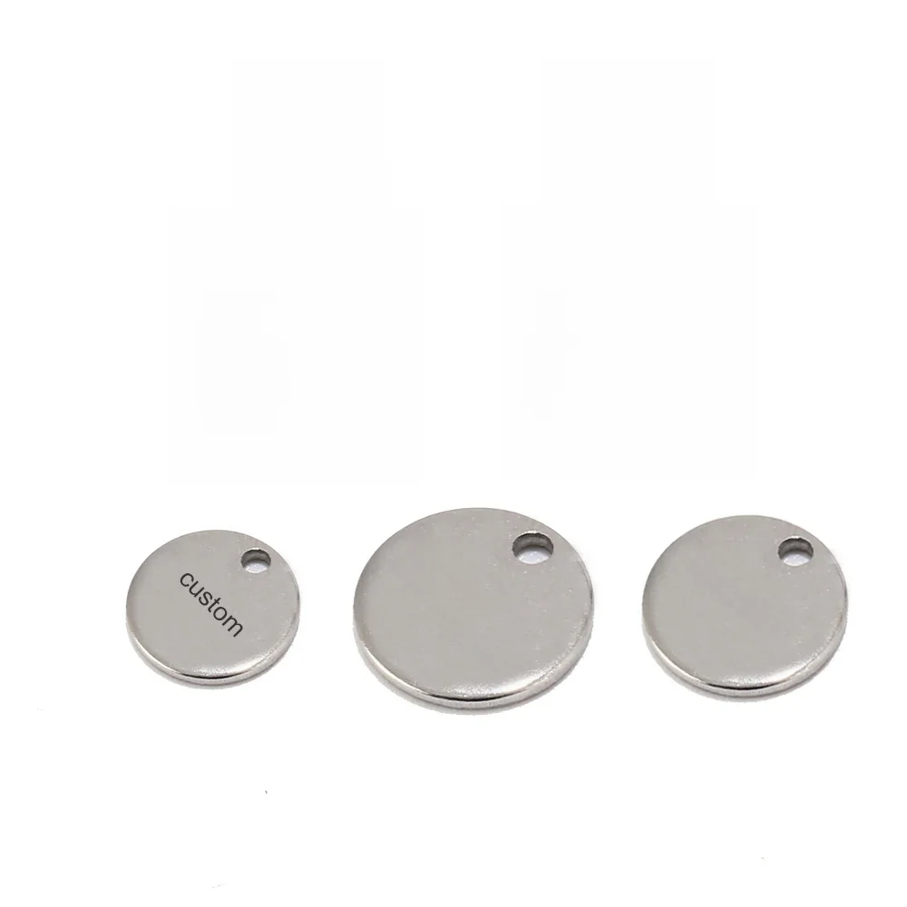 100 pcs Zilver/Goud/Rose Gold 6mm/8mm/10mm Rvs Blank Stempelen dog Tags Charms Gepersonaliseerde met Elke Woorden - afbeelding 2