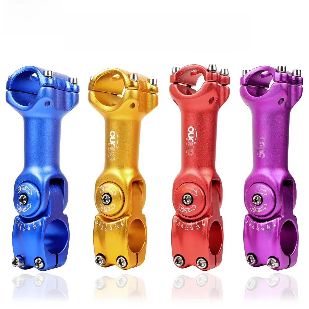 AliExpress Meische Adjustable MTB Stem 0-60 Degree Adjust Stem 25.4/31.8mm Bike Handlebar Riser 90-130mm Colorful