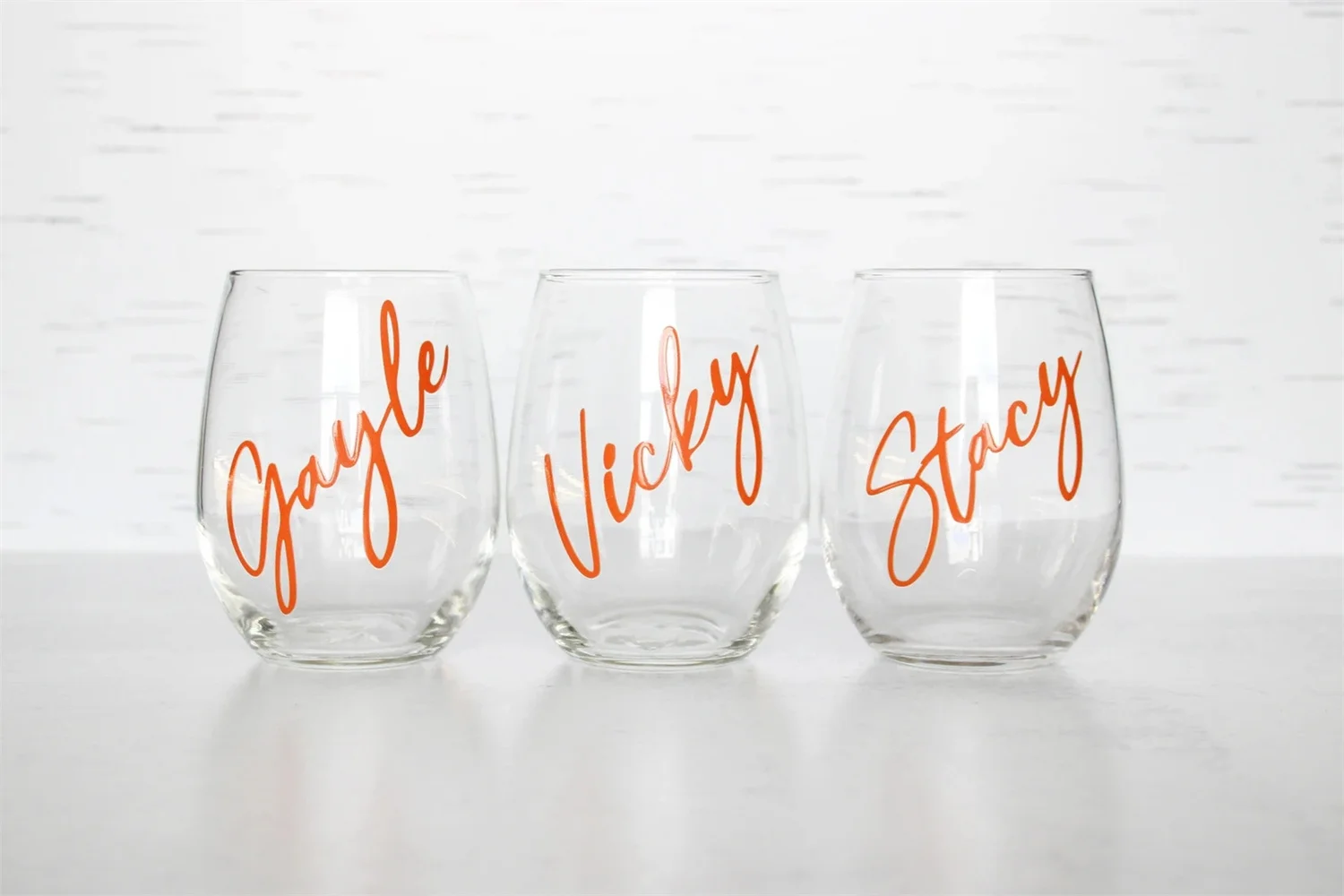 Personalized stemless wine glasses, Personalized wine glasses, Custom wine glasses, Custom stemless wine glasses, Wine glass per