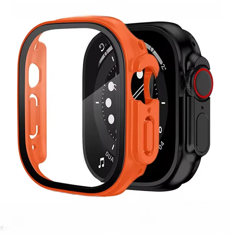 Verre + étui pour Apple Watch Ultra 2 49mm bracelet smartwatch PC pare-chocs + protecteur d'écran couvercle trempé iwatch ultra bande accessoires