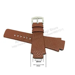 Diesel Cliffhanger DZ1090 , DZ1123 , DZ1175 , DZ1297 , DZ5100 Fits with 18mm Brown Genuine Leather Replacement Watch Band Strap