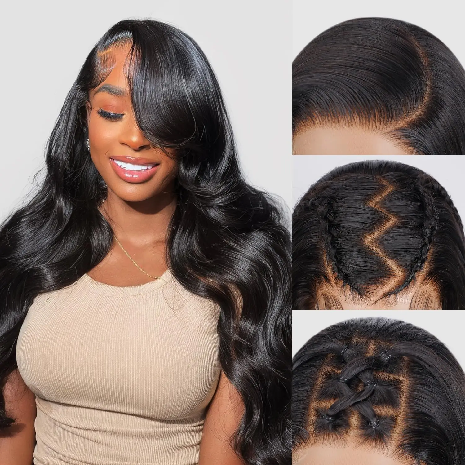 

250 Density Wear and Go Glueless Wig Human Hair Pre Plucked Body Wave 13x4 Lace Front Wig for Women 5x5 Pre Cut Lace Closure Wig