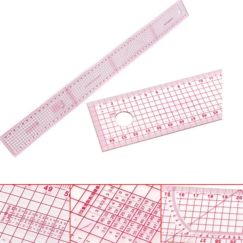 Szycie krawieckie 55 cm Wspólna metryczna linijka odzieżowa Linijka prosta Linijka przezroczysta Odzież DIY Akcesoria do szycia — zdjęcie 2