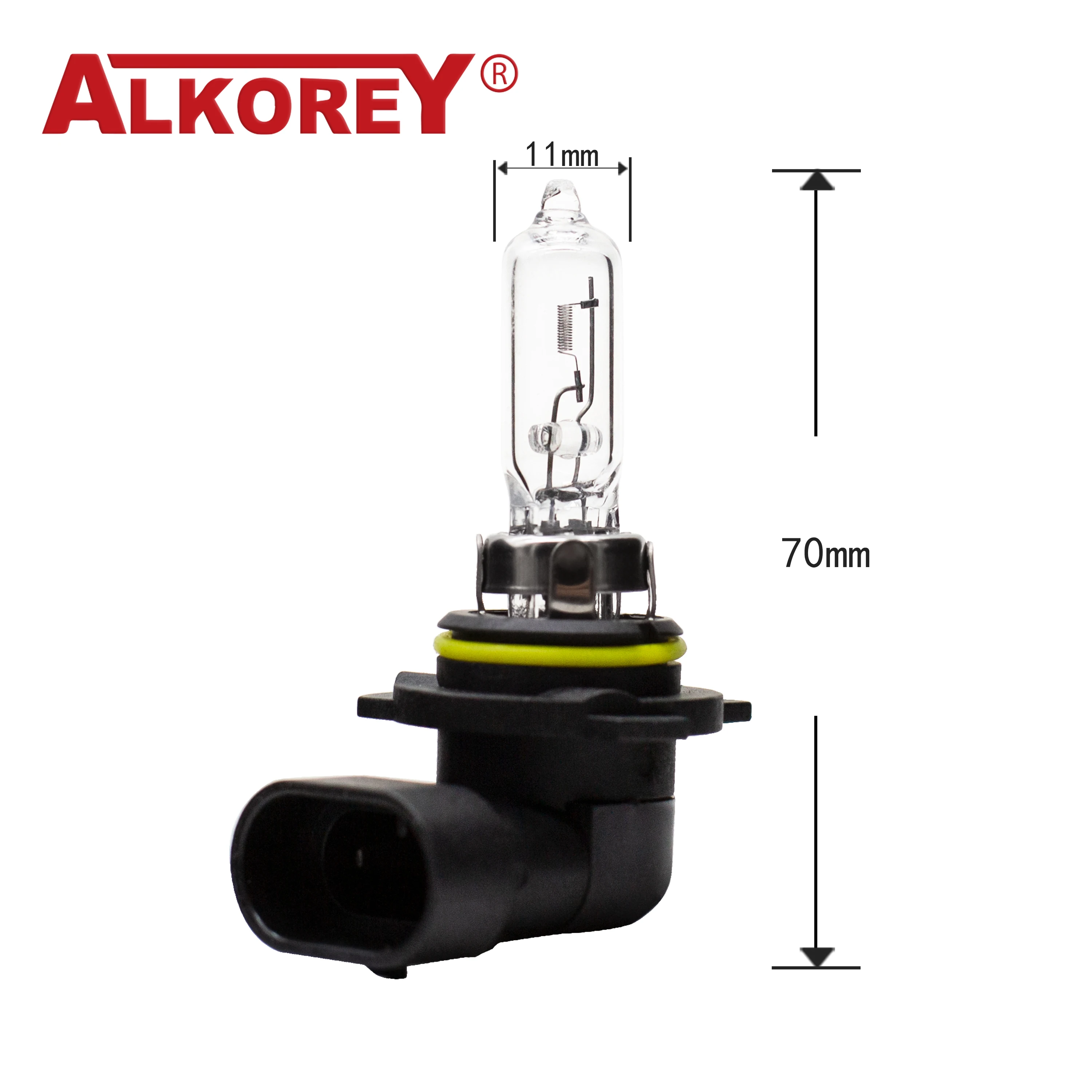 Alkorey-bombillas transparentes para faros delanteros de coche, Luz antiniebla de larga duración, lámparas halógenas de conducción, 9012 Hir2, 12V, 55W, 3350K, 2 uds.