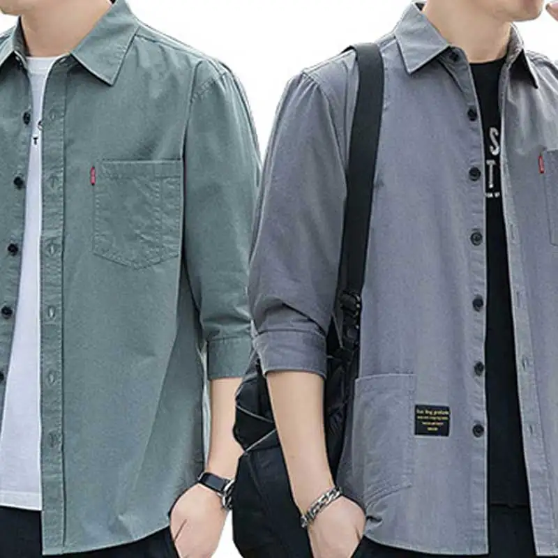 Men's FW Classic Roll-up 7 Shirt Long-sleeved Karati 3 Color