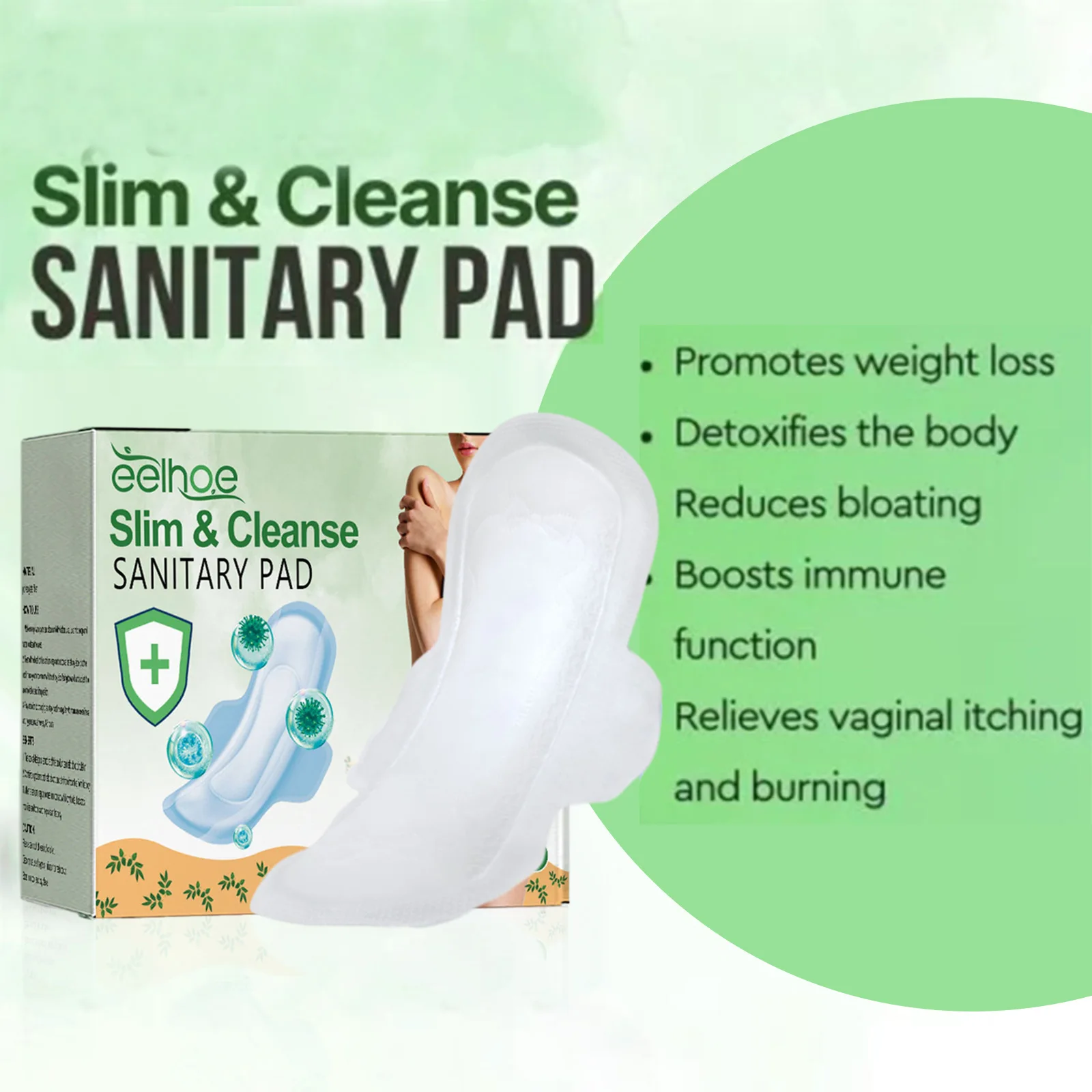 EELHOE 10PCS Sanitary Pads Ultra Thin Soft Cotton Lady Menstrual Pads Slimming Detoxing Sanitary Napkin Feminine Hygiene Product