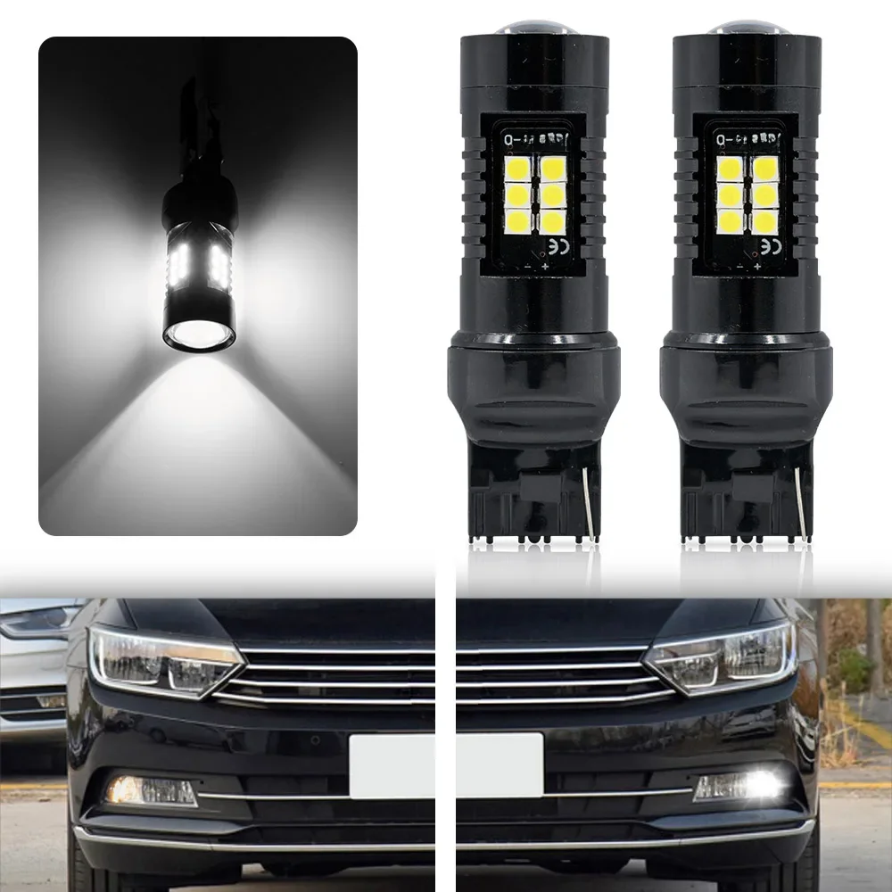 2X Do VW Passat B8 2015 2016 2017 2018 2019 2020 2021 2022 Żarówka LED DRL do jazdy dziennej Canbus No Error W21W T20 7440 — zdjęcie 2