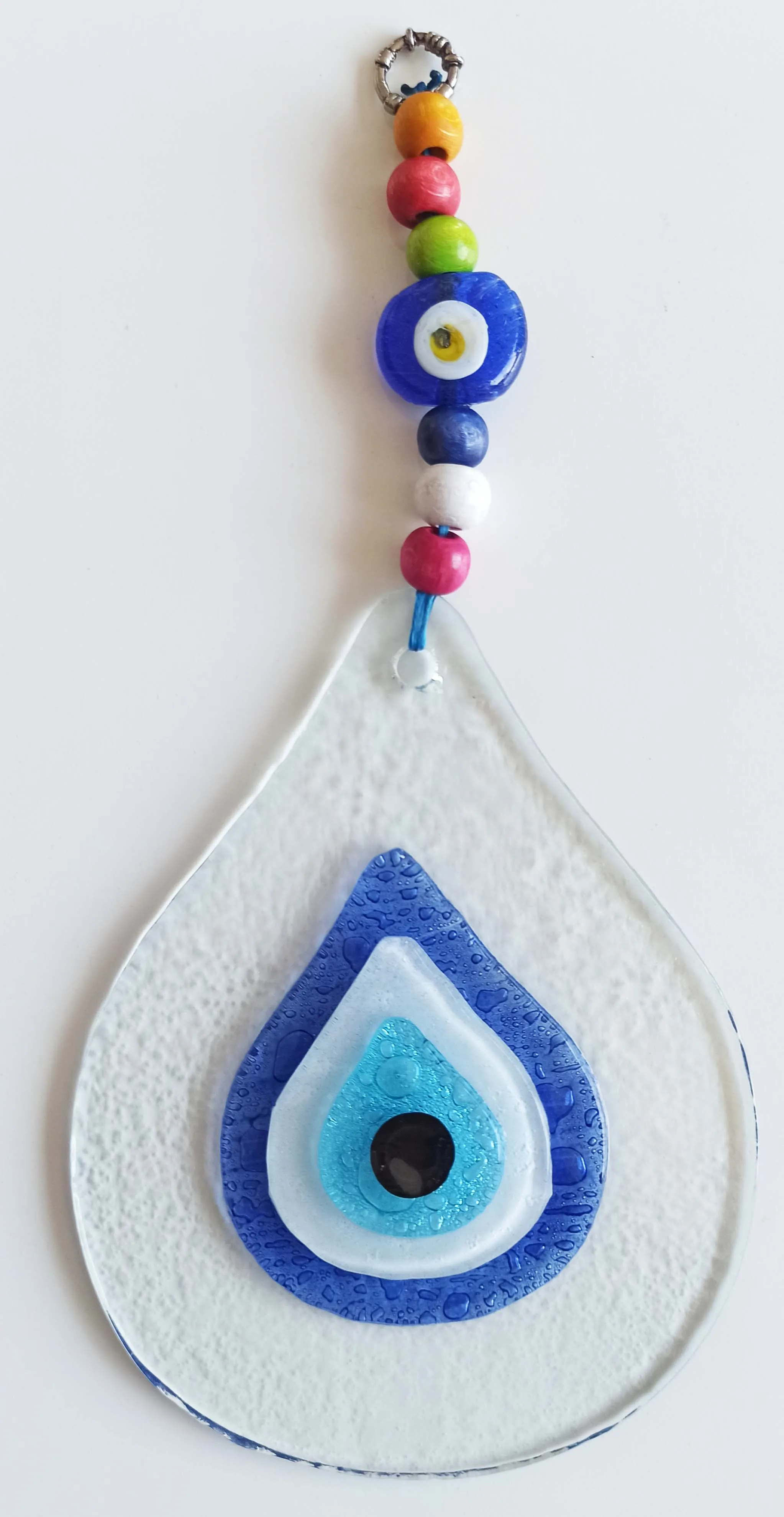 Drop Model Evil Eye Beads Transparent Glass Handmade Wall Ornament