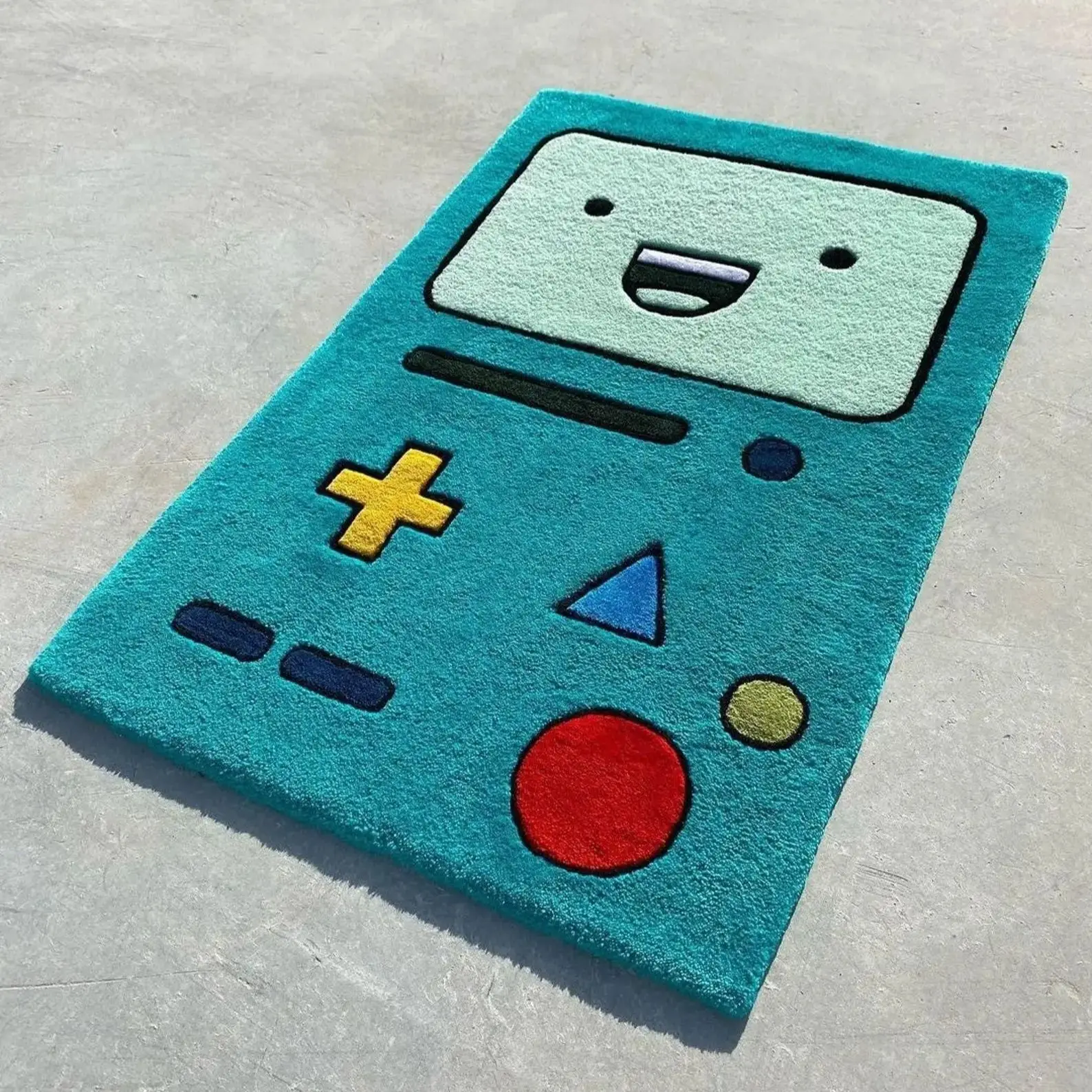 

Cute Blue Cartoon Game Console Home Decor Handmade Soft Flannel Bath Rugs Bathroom Rug Door Mat Gift