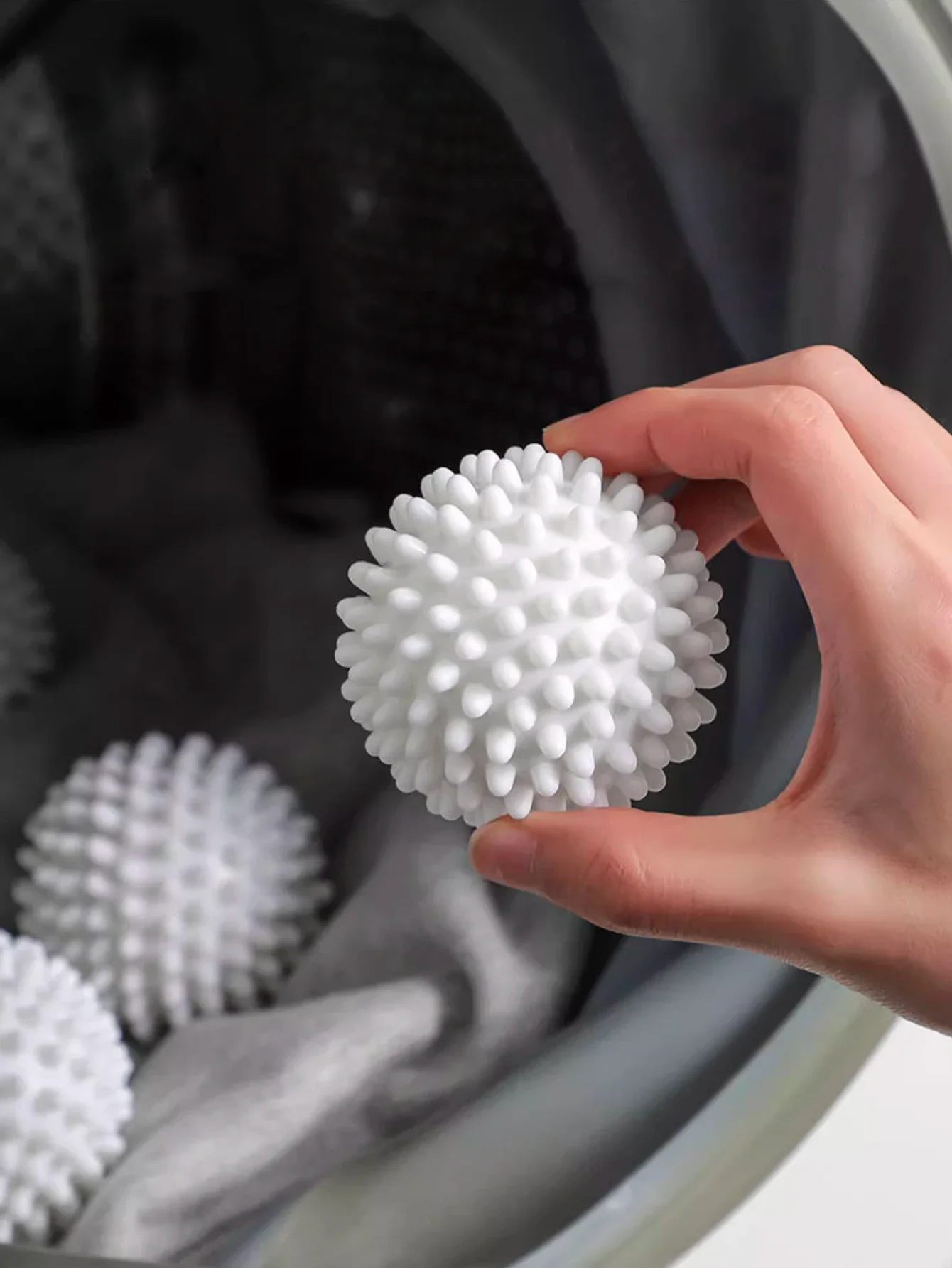 TPR Anti Winding Laundry Ball Circular Pure White Magic Cleaning Drum Pralka do usuwania brudu i wiązania — zdjęcie 2
