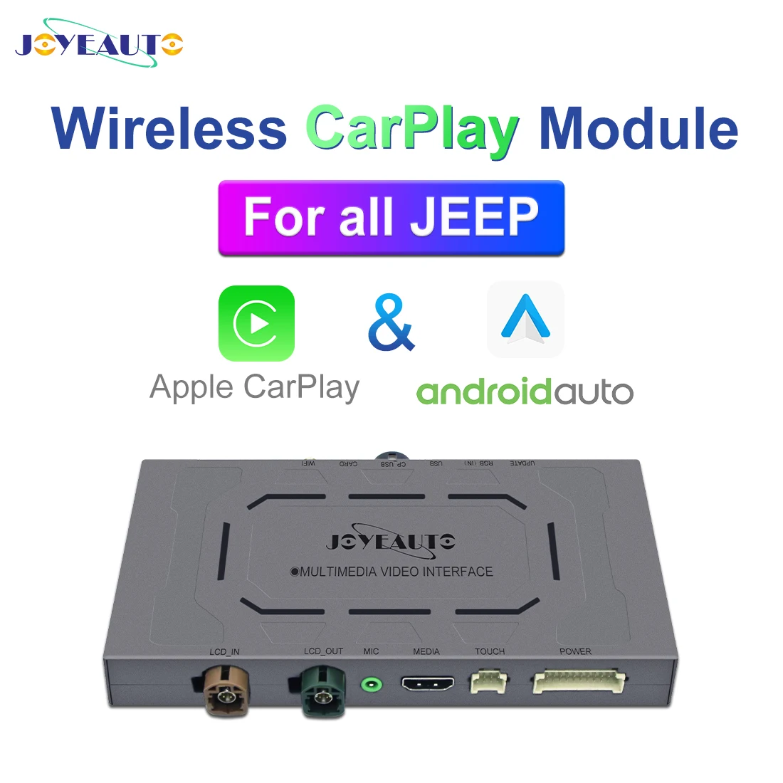 

JoyeAuto Apple Carplay Android Auto Aftermarket Camera Wireless Module For Jeep Grand Cherokee XJ KL Wrangler Compass Commander